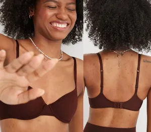 New Aerie SMOOTHEZ Mesh Unlined Underwire Balconette Bra Purple Size 34DDD thumbnail 14
