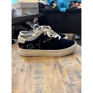Soludos Velvet Paris Platform Sneakers In Navy Size 9 $169 Extra Shoe Strings‎ thumbnail 3