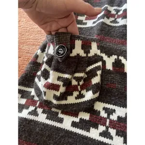 Women’s Boho Knit Mini Sleeveless Tunic Geometric Print Button Up Two Pockets thumbnail 3