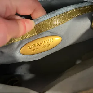 Brahmin Lime Green Snakeskin Reptile Leather Satchel Bag thumbnail 7