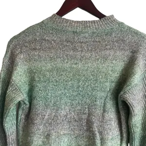 Abound Women Sweater XS Ombre Green Heather Knit Crewneck Minimalist‎ Cozycore thumbnail 5