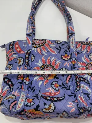 Vera Bradley Mural Garden Zip Tote Bag Purple Organizer Boho Fairycore 10'' thumbnail 8
