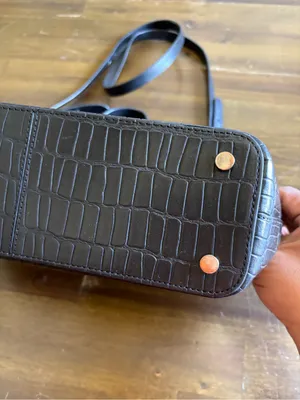 Radley London Eltham Mews Black Tote Handbag Crossbody Faux Croc Embossed Grab thumbnail 5