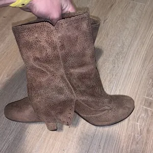 Not Rated brown zip up summer heeled mid calf boots thumbnail 7