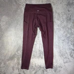Aerie Chill Play Move Leggings Large Regular Burgundy Marled High Rise Pockets thumbnail 9