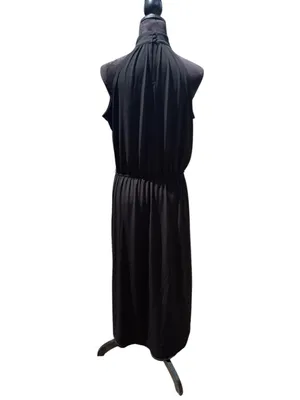 The Limited Black Keyhole High Neck‎ Midi Dress L Halter Style LBD Cocktail thumbnail 7