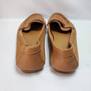 Coach Fredrica Loafers Women 7.5B Tan Leather‎ Gold Logo Driving Moccasins A5175 thumbnail 4