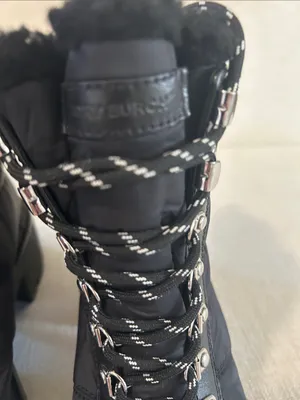 Tory Burch Black Winter Boots with Fur Trim, Size 7.5, New with tag on bottom thumbnail 9