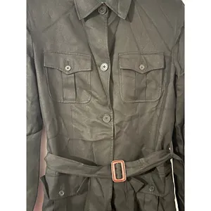 Lauren Ralph Lauren Black Utility Belted Jacket Women's‎ Silk Belted Size Small thumbnail 4