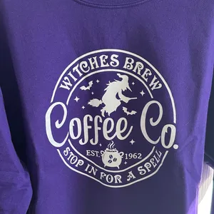 Witches Brew Coffee sweater Purple Size L thumbnail 2