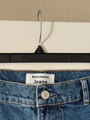 Reformation Alyssa Stretch High Rise Wide Leg Cropped Jeans thumbnail 6