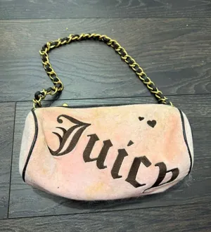 Juicy Couture Y2K 2000s 90s Vintage Barrel Bag Velour Chain thumbnail 1