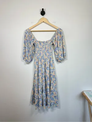 Polo Ralph Lauren Denim & Supply Floral Smocked Midi Dress Cottagecore XS thumbnail 10