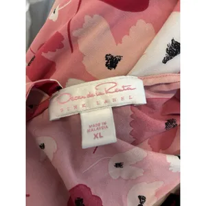 Vintage Oscar de la Renta Pink‎ Label Chemise Nightgown XL Pink Floral Slip thumbnail 2