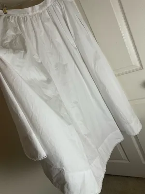 Zara White 100% Cotton Button-Front Midi Skirt with Eyelet Lace Trim - Size S thumbnail 8