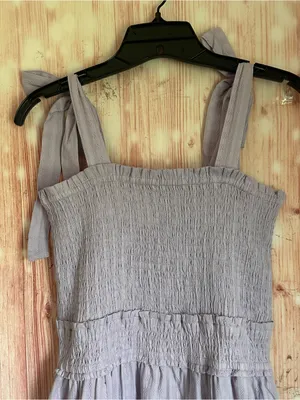 Lost + Wander Angel In Disguise Maxi Dress Lavender Purple Smocked Cotton M thumbnail 5
