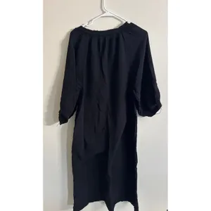 Ocean+Main Los Angeles Black Cotton Double Gauze High Low Midi Dress M/L Pockets thumbnail 4