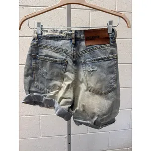 NWT One Teaspoon Sz 26 Bridgette Flap Pocket High Rise Zip Distressed Jean Short thumbnail 5