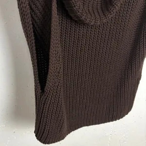 525 America Cate Cotton Sleeveless Turtleneck Sweater Chocolate Brown Size Small thumbnail 10