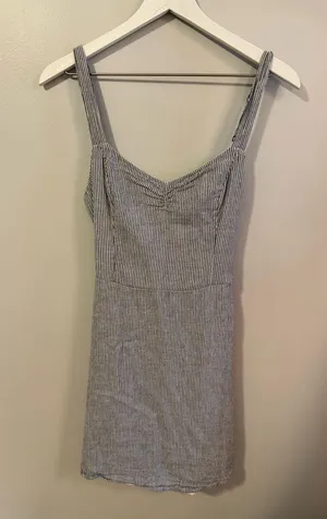 Hollister blue and white strip dress with back cutout thumbnail 1
