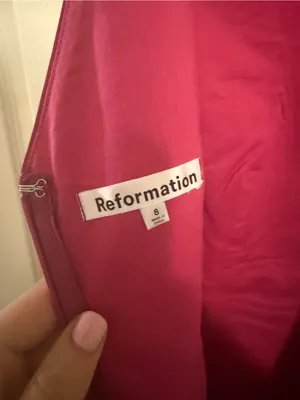 NWT Reformation Zenni Dress Rhubarb Pink Raspberry Mini Dress Boatneck Size 8 thumbnail 5