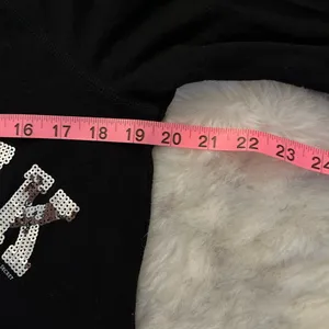 Victoria’s Secret Pink Vintage Where’s My Gift Sequin Black Pajama Sleep Shirt M thumbnail 6