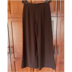OGL Pants Lyocell Wool Mid Rise Wide Leg Pull-on Pockets Brown Size Medium NEW thumbnail 5