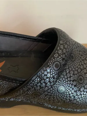 Dansko Professional Women's Black Geometric Leather Slip-On Clogs EU size 38 thumbnail 9