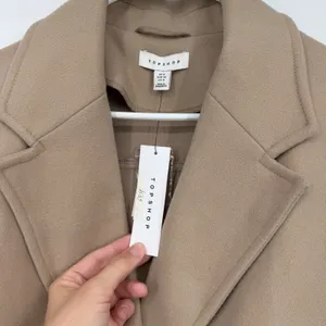 Topshop Womens Camel Tan‎ Double Breasted Overcoat Peacoat Size US 4 thumbnail 4