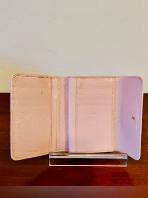 Miu Miu Madras Fiocco Trifold Wallet Blush Pink Leather Bow COA Authentic -EUC thumbnail 2