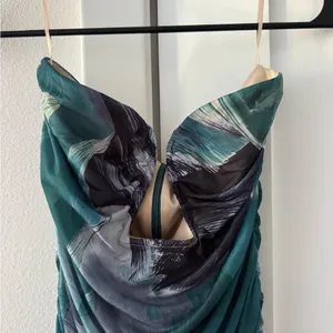 12th Tribe Strapless Teal and Navy Dress thumbnail 3