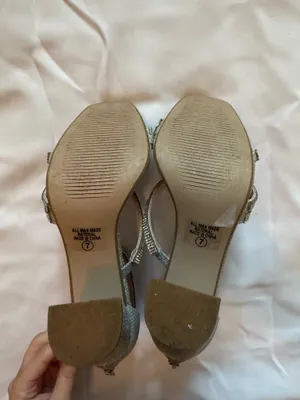 Windsor Sparkling Silver Ankle-Strap Heels thumbnail 4