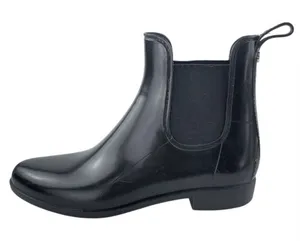 Sam Edelman Tinsley Women's Black Glossy Slip On Chelsea Ankle Rain Boots Size 9 thumbnail 1