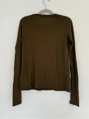 Vince Long Sleeve Crewneck Top - Olive Green thumbnail 3