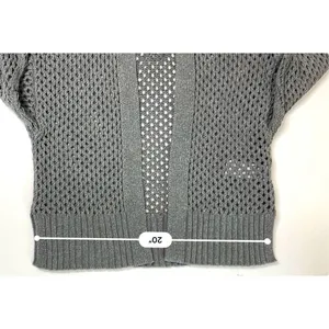 Abercrombie & Fitch Basket Weave Cotton Open Cardigan‎ Sweater SMALL Gray Shrug thumbnail 6