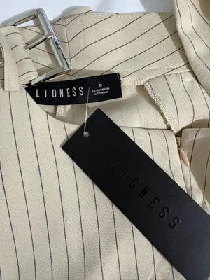 Lioness Yves pinstripe cutout belted flare pants thumbnail 6