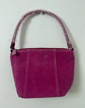 Y2K Suede Shoulder Bag in Fuchsia Pink thumbnail 1