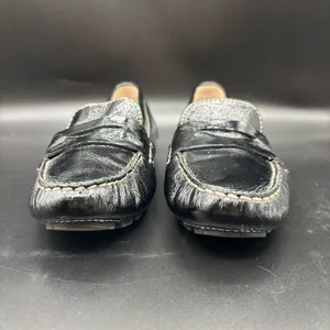 Cole Haan Women's Shoe Patent Penny Loafer Driving Black Shiny India Size 7 1/2" thumbnail 2