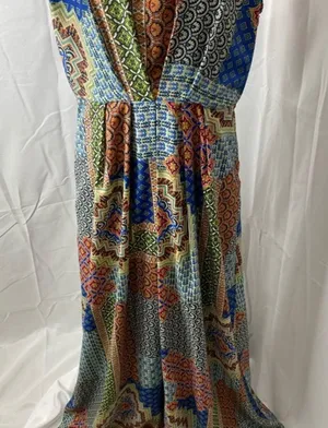 Under skies size large patchwork boho halter maxi dress thumbnail 4