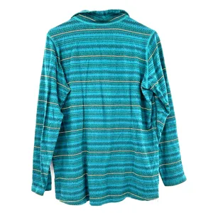 Woolrich Size XL Long Sleeve Quarter Zip Knit Pullover Blue Striped‎ Outdoor thumbnail 2