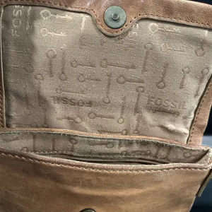 Vintage Fossil Tan Leather Crossbody Bag thumbnail 7