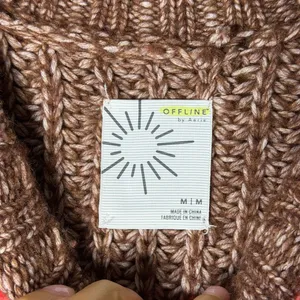 OFFLINE by Aerie Striped Ribbed Knit Crewneck Sweater Women’s Size M Chunky Cozy thumbnail 10