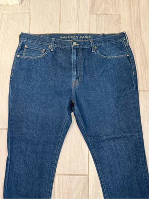 American Eagle Outfitters Plus Straight Leg Jeans - Dark Blue thumbnail 3