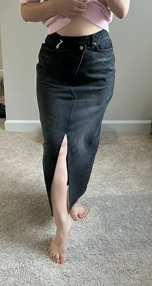 Reformation Black Denim long Skirt. 27 thumbnail 1