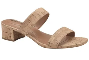 NWT Style & Co. Victoriaa Double Band Block Heel Dress Sandals Cork Brown 6.5M thumbnail 1