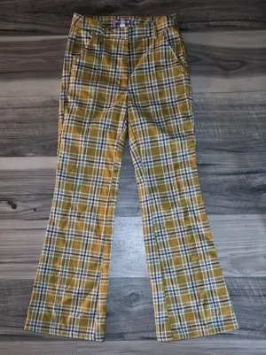 Urban-outfitters Women's Yellow and White Trousers thumbnail 1