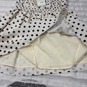 Bohme Polka Dot Black & Ivory Mini SunDress SZ- M NWT Beachy Cottagecore Peasant thumbnail 11