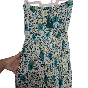 GiGio Strapless Wide Leg Jumpsuit Floral Pockets Size MEDIUM thumbnail 5