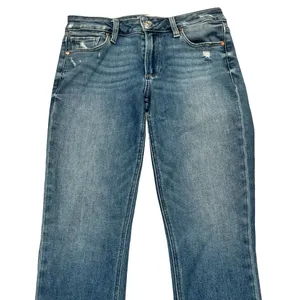 PAIGE Blue Distressed Denim Straight Leg Jeans Size 25 thumbnail 3