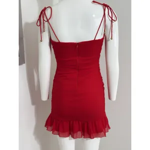 Selfie Leslie Bambi Red Ruched Mini Dress Women’s Bodycon Y2K Clubwear S NWOT thumbnail 9